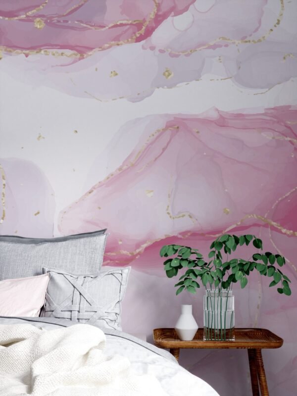 Pink Marble Wallpaper - Luxury Wall Murals - Bedroom, Living Room & Dining Room - Modern Art - Summer Decor