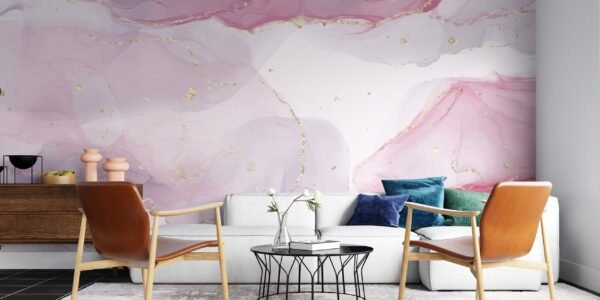 Pink Marble Wallpaper - Luxury Wall Murals - Bedroom, Living Room & Dining Room - Modern Art - Summer Decor