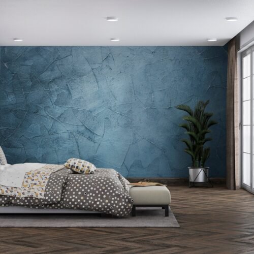 Blue Stone Carved 3D Effect Wallpaper - Textured Wall Mural - Classic Gods & Goddesses Mural - Living Room, Bedroom, Office Decor