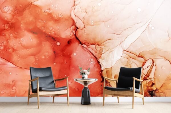 Abstract Watercolor Wallpaper - Contemporary & Fluid Mural - Vibrant & Cozy - Unique Shapes - Modern Home Decor - Summer Decor