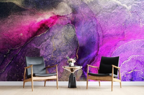 Purple Dream Wallpaper - Abstract & Bold Mural - Eye-Catching & Modern - Bedroom & Living Room - Summer Decor