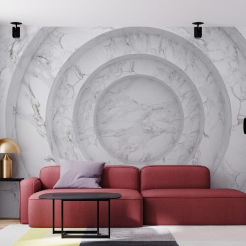 Modern Marble Wallpaper - 3D Mural - Black & White with Gold Accents - Luxurious & Stylish - Bedroom, Living Room & Office - Summer Decor