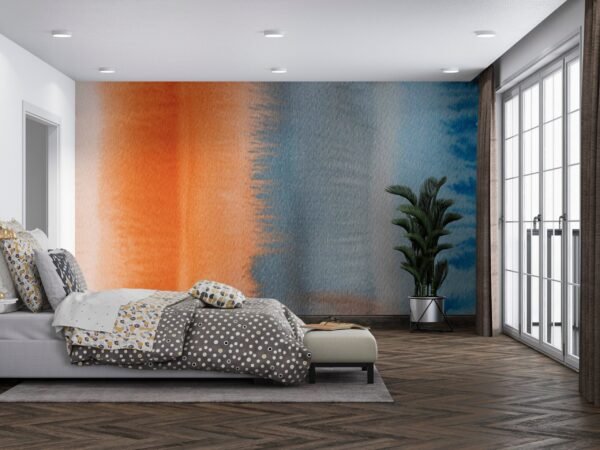 Watercolor Dream Wallpaper - Bold & Vibrant Mural - Geometric Patterns - Ombre Effect - Modern Home Decor - Summer Decor