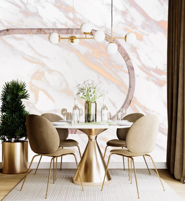 Modern Marble Wallpaper - 3D Mural - Durable & Easy to Clean - Neutral & Stylish - Bedroom, Dining, Home Office, Entryway - Summer Decor