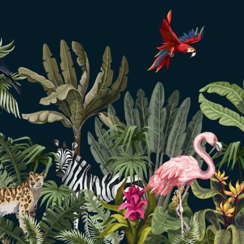 Elephant in the Room Wallpaper - Jungle & Safari Mural - Animal & Nature - Kids Room - Playroom Decor - Bedroom Decor Trends - Summer Decor