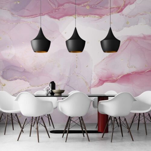 Pink Marble Wallpaper - Luxury Wall Murals - Bedroom, Living Room & Dining Room - Modern Art - Summer Decor