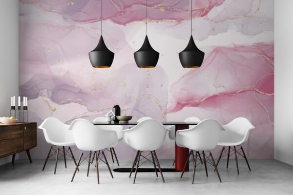 Pink Marble Wallpaper - Luxury Wall Murals - Bedroom, Living Room & Dining Room - Modern Art - Summer Decor