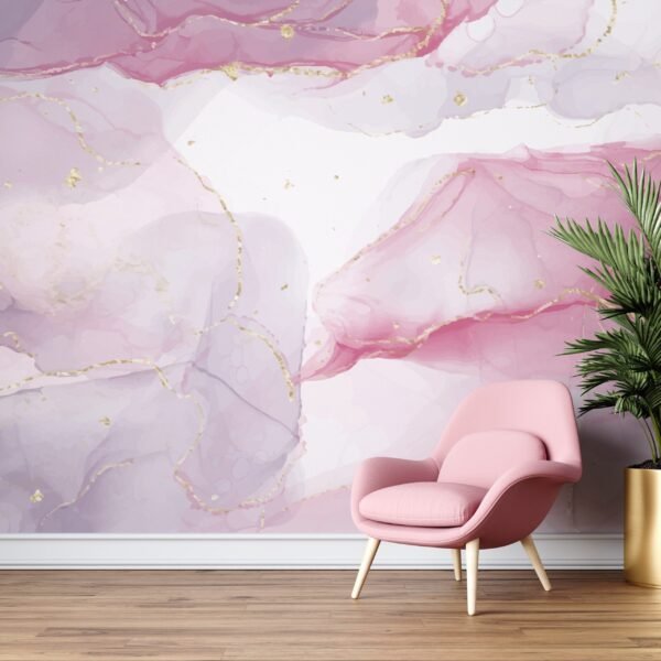 Pink Marble Wallpaper - Luxury Wall Murals - Bedroom, Living Room & Dining Room - Modern Art - Summer Decor