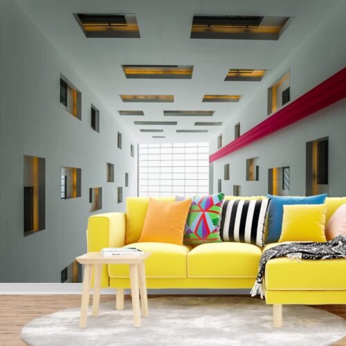 Minimalist Hallway Wallpaper - 3D Mural - Modern & Stylish - Bedroom, Living Room & Dining Room - Urban Art - Summer Decor