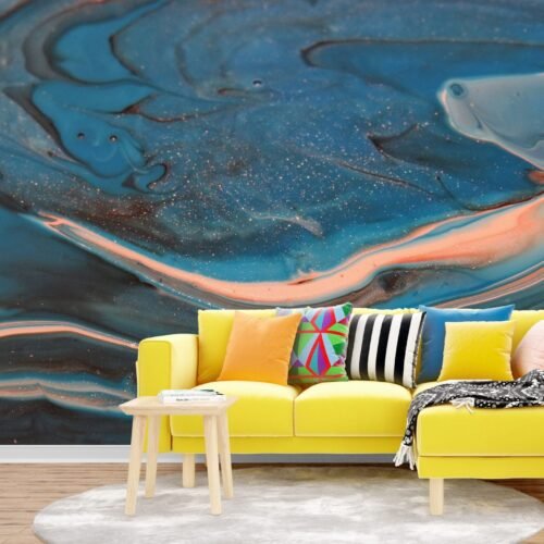 Abstract Watercolor Wallpaper - Contemporary & Fluid Mural - Unique - Modern Home Decor - Bedroom, Dining, Home Office, Entryway - Summer Decor