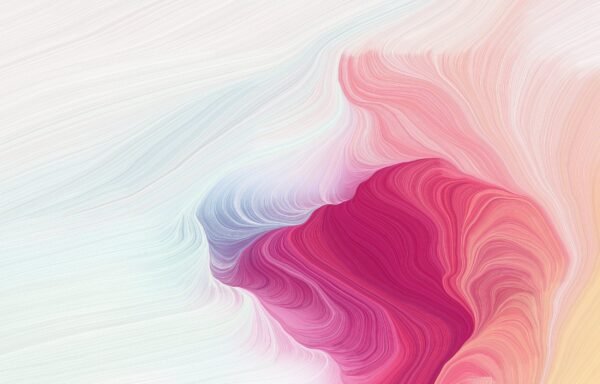 Pink and Blue Wave Wallpaper - Abstract & Modern Mural - 3D Effect - Contemporary & Stylish - Bedroom, Living Room- Summer Decor