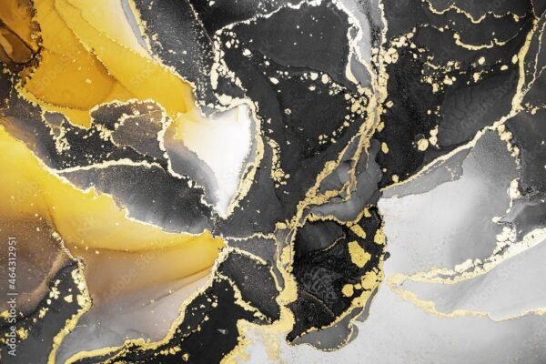 Golden Black Marble Wallpaper - Luxury Wall Murals - Home Decor & Interior Mural Trends - Modern Art - Peel & Stick - Summer Decor