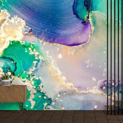 Abstract Colorful Marble Wallpaper - Vibrant & Modern Wall Murals - Home Decor & Interior Mural Trends - Artful Wall Coverings - Summer Decor