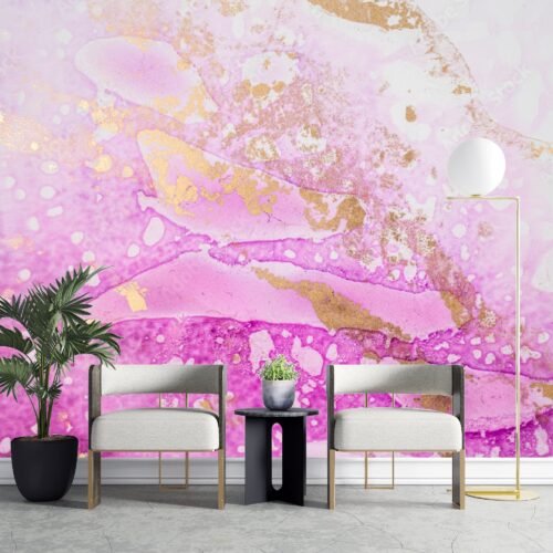 Pink & Gold Marble Wallpaper - Luxury Wall Murals - Home Decor & Interior Mural Trends - Modern Art - Summer Decor