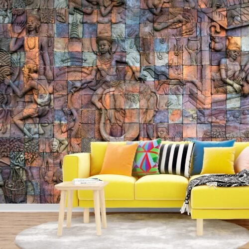 Buddha in Space Wallpaper Mural - Artistic & Spiritual Wall Decor for Home or Meditation Room - Unique Mural Featuring Buddha Statue