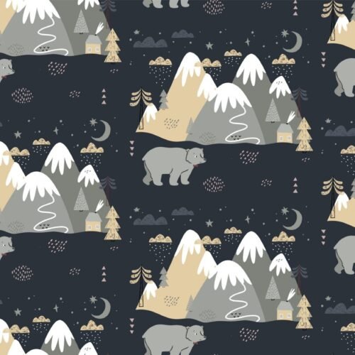 Mountain Range Wall Mural Wallpaper - Kids Room - Playroom Decor - Bedroom Decor Trends - Peel & Stick - Wall Coverings - Summer Decor