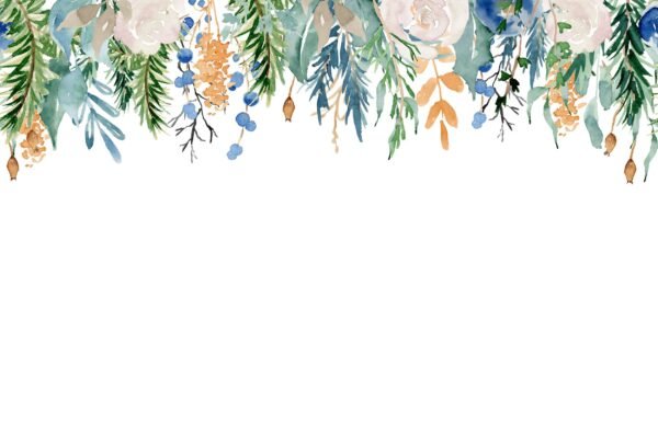 Watercolor Floral Garland Wallpaper - Calming & Peaceful Mural - Pastel - Bedroom, Dining, Home Office, Entryway - Summer Decor