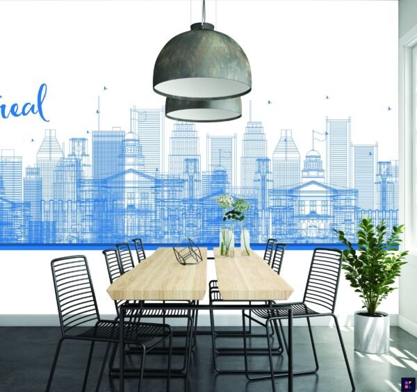 Montreal Skyline Wall Mural Wallpaper - Modern & Stylish Mural - Urban - Canada Cityscape - Bedroom, Living Room, Office Decor - Summer Decor