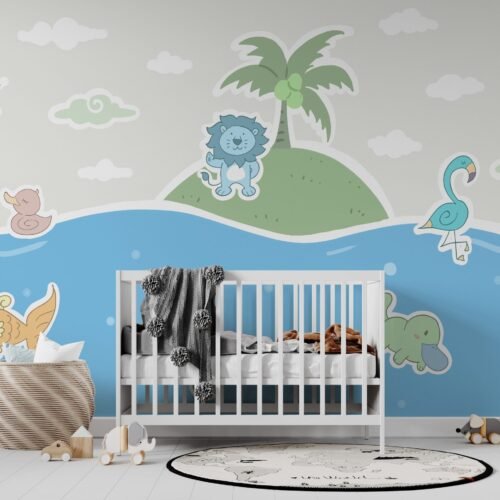 Elephant in the Room Wallpaper - Jungle & Safari Mural - Animal & Nature - Kids Room - Playroom Decor - Bedroom Decor Trends - Summer Decor