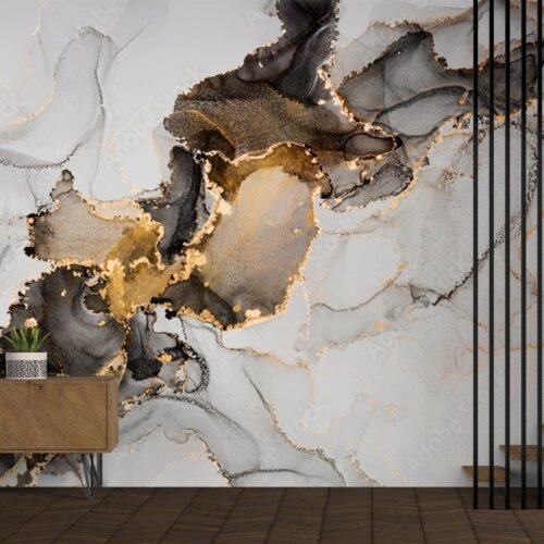 Modern Marble Wallpaper - Brown, Gray & White - Elegant Mural - Luxury Wall Mural - Home Decor, Living Room, Bedroom, Dining Room