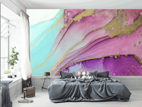 Dreamy Watercolor Marble Wallpaper - Ethereal & Luxurious Wall Murals - Pastel - Office Decor - Modern Art - Summer Decor