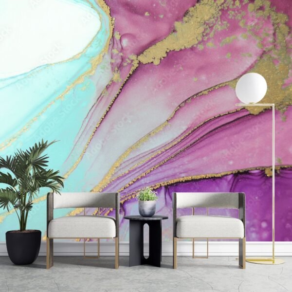 Dreamy Watercolor Marble Wallpaper - Ethereal & Luxurious Wall Murals - Pastel - Office Decor - Modern Art - Summer Decor