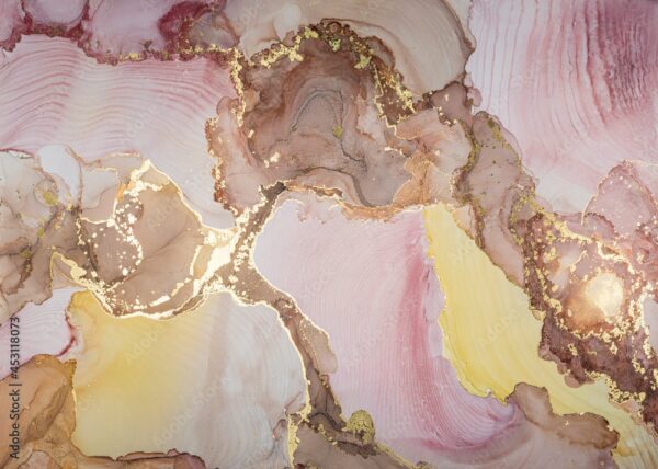 Abstract Pink & Gold Marble Wallpaper - Elegant & Sophisticated Mural - Luxury Home Decor - Modern Art - Summer Decor