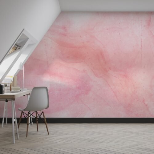 Pink Watercolor Marble Wallpaper - Elegant & Sophisticated Wall Mural - 3D Effect Wall Art - Bedroom, Living Room & Office Decor