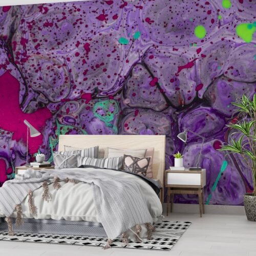 Purple Haze Wallpaper - Abstract & Colorful Wall Mural - 3D Wall Art - Modern & Creative Mural - Vibrant Home Decor - Living Room & Bedroom Decor