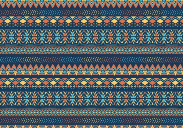 Tribal Ethnic African Geometric Wallpaper - Colorful Wall Mural - Botanical - Living Room & Bedroom Decor - Cultural Mural