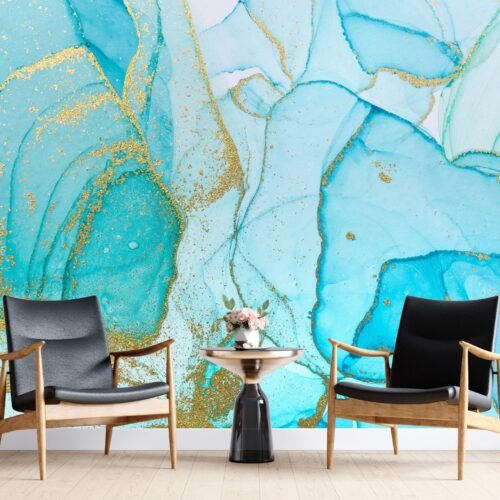Modern Abstract Art Wallpaper – Colorful & Bold Mural – Home Decor & Interior Mural Trends – Summer Decor  - Custom Wallpaper Mural peel and stick self adhesive non woven - printed wall torontodigital.ca