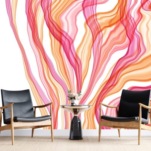 Pink Gold Alcohol Ink Fluid Art Wallpaper – Abstract & Modern Mural – 3D Illusion Marble – Kids Room, Living Room & Home Decor – Summer Decor  - Custom Wallpaper Mural peel and stick self adhesive non woven - printed wall torontodigital.ca