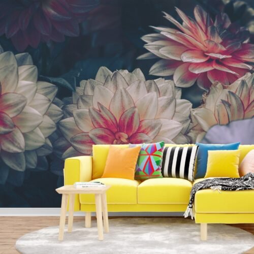 Tropical Paradise Wallpaper – Vibrant Jungle Wall Mural with Palm Trees & Flowers – Relaxing Nature Theme – Summer Decor Home Inspo – Bedroom  - Custom Wallpaper Mural peel and stick self adhesive non woven - printed wall torontodigital.ca
