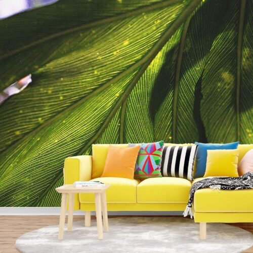 Leafy Green Wallpaper - Tropical Leaves Mural - Botanical & Nature - Modern Home Decor - Bedroom & Living Room - Summer Decor