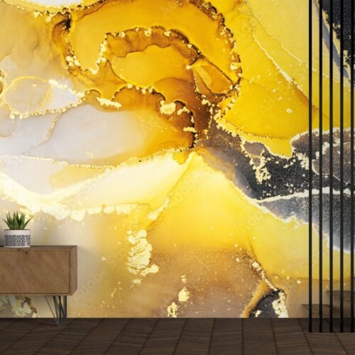 Modern Watercolor Marble Wallpaper – Luxurious & Vibrant Wall Murals – Serene Home Decor – Contemporary Art – Summer Decor  - Custom Wallpaper Mural peel and stick self adhesive non woven - printed wall torontodigital.ca