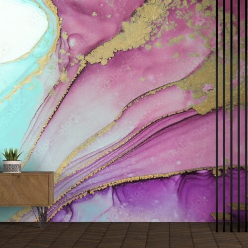 Blue & Gold Rainbow Dream Wallpaper – Pastel Clouds Mural – Dreamy & Whimsical Wall Mural – Kids Room, Nursery Decor  - Custom Wallpaper Mural peel and stick self adhesive non woven - printed wall torontodigital.ca