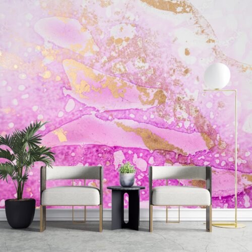 Pink Feather Wallpaper – Glamorous & Whimsical Wall Mural – Bedroom, Living Room, Office Decor – Feather Mural with Blue, Green & Orange Accents  - Custom Wallpaper Mural peel and stick self adhesive non woven - printed wall torontodigital.ca