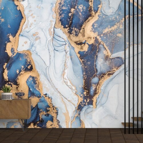 Blue & Pink Watercolor Floral Wallpaper – Large Flower Wall Mural – Home Decor, Bedroom, Living Room Interior Mural  - Custom Wallpaper Mural peel and stick self adhesive non woven - printed wall torontodigital.ca