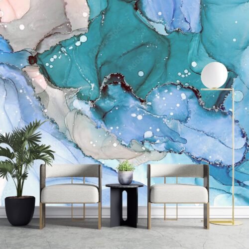 Dreamy Sunset Wallpaper Mural – Colorful Abstract Art – Vibrant Cloudscape – Blue, Green, Orange, Red, Yellow – Home Decor, Living Room, Bedroom  - Custom Wallpaper Mural peel and stick self adhesive non woven - printed wall torontodigital.ca
