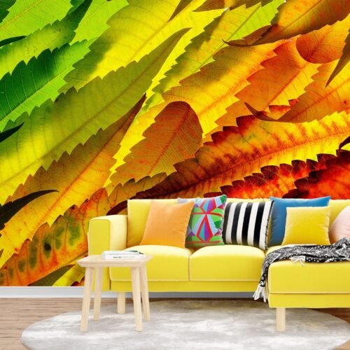 Bold Banana Leaves Wallpaper – Colorful Tropical Wall Mural – Summer Decor Home Inspo – Urban Jungle Theme – Living Room & Bedroom  - Custom Wallpaper Mural peel and stick self adhesive non woven - printed wall torontodigital.ca