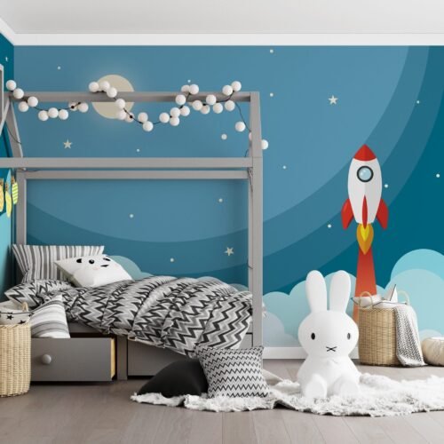Kids Room Wallpapers Custom made - peel and stick Space Wallpaper Design - Toronto Digital