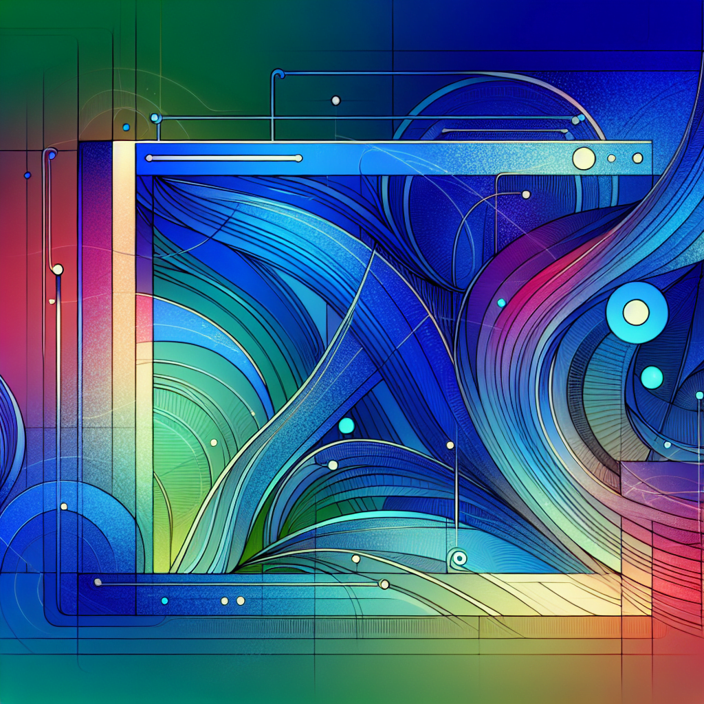 A vibrant abstract illustration of a web page with a simplified